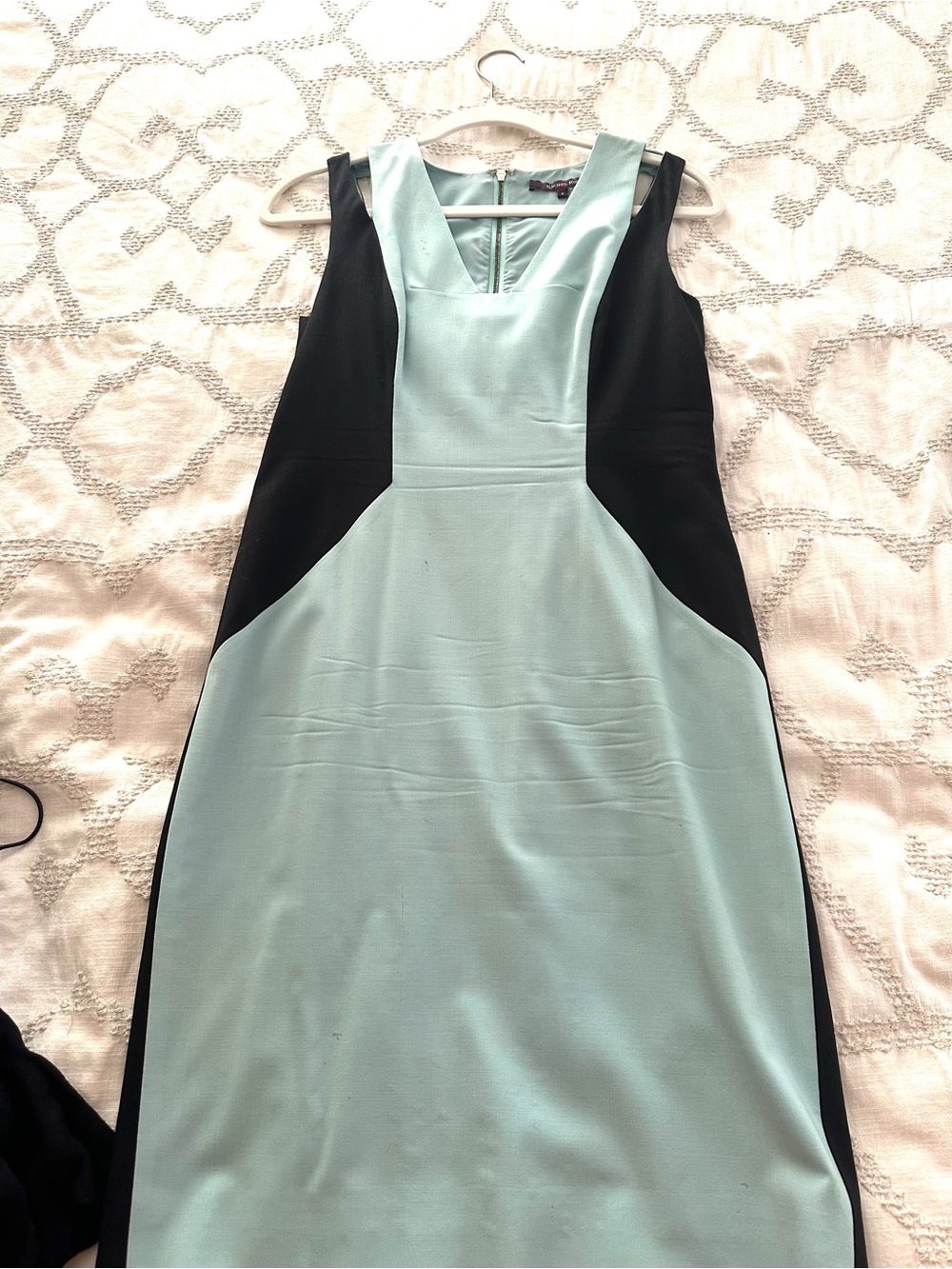 RACHEL Rachel Roy Mint and Black Colorblock Midi Sheath Dress - Picture 1 of 3